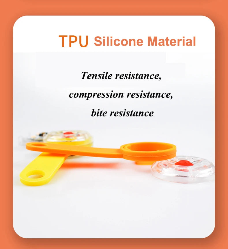 Orange and yellow tool with TPU silicone material text on a white background