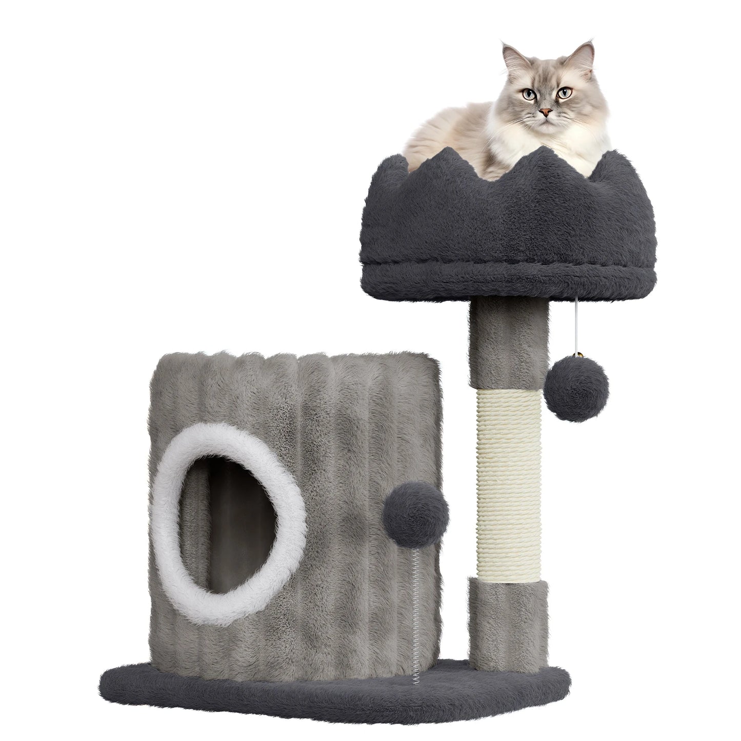 Cat Tree Tower – Scratching Post with Cave, Perch & Toys for Cats