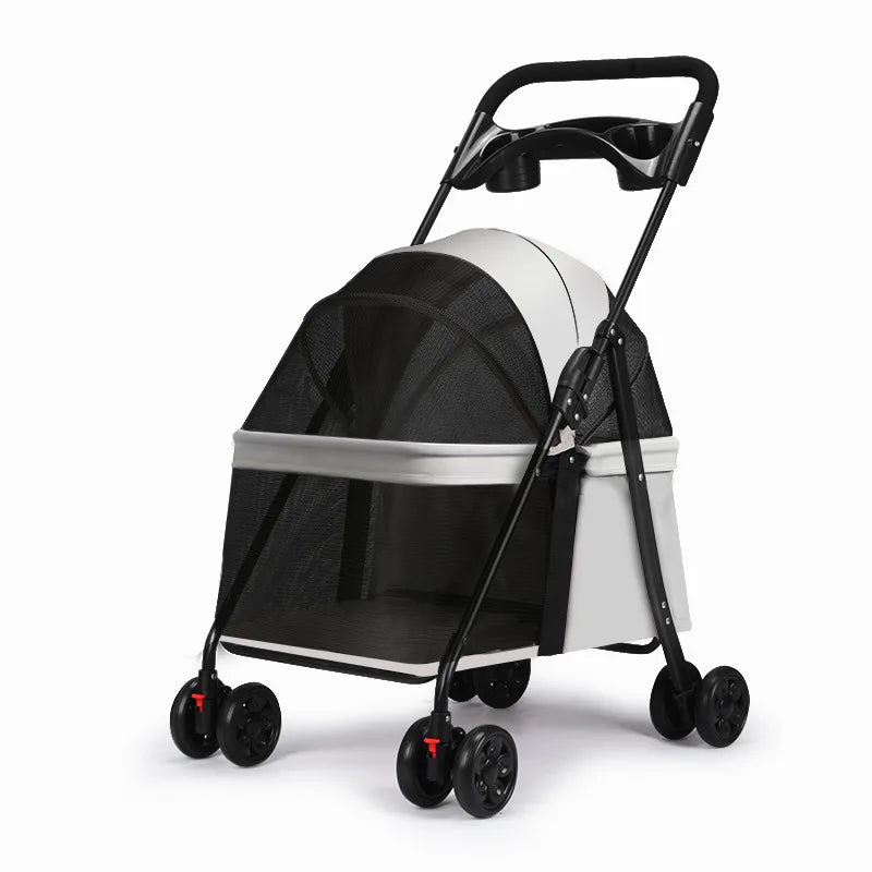 BreaBreathable and safe pet stroller for walks and shoppingthable and safe pet stroller for walks and shopping