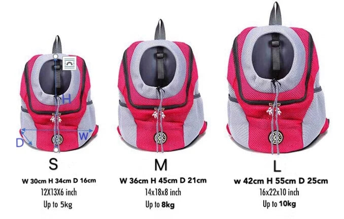 Outdoor Pet Dog Carrier Bag Portable Travel Backpack Front Bag Double Shoulder Mesh Backpack Head Carrying Bags For Cat - Waggley Tails