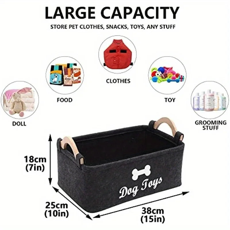 Compact and stylish storage basket for pet blankets in a modern living room.