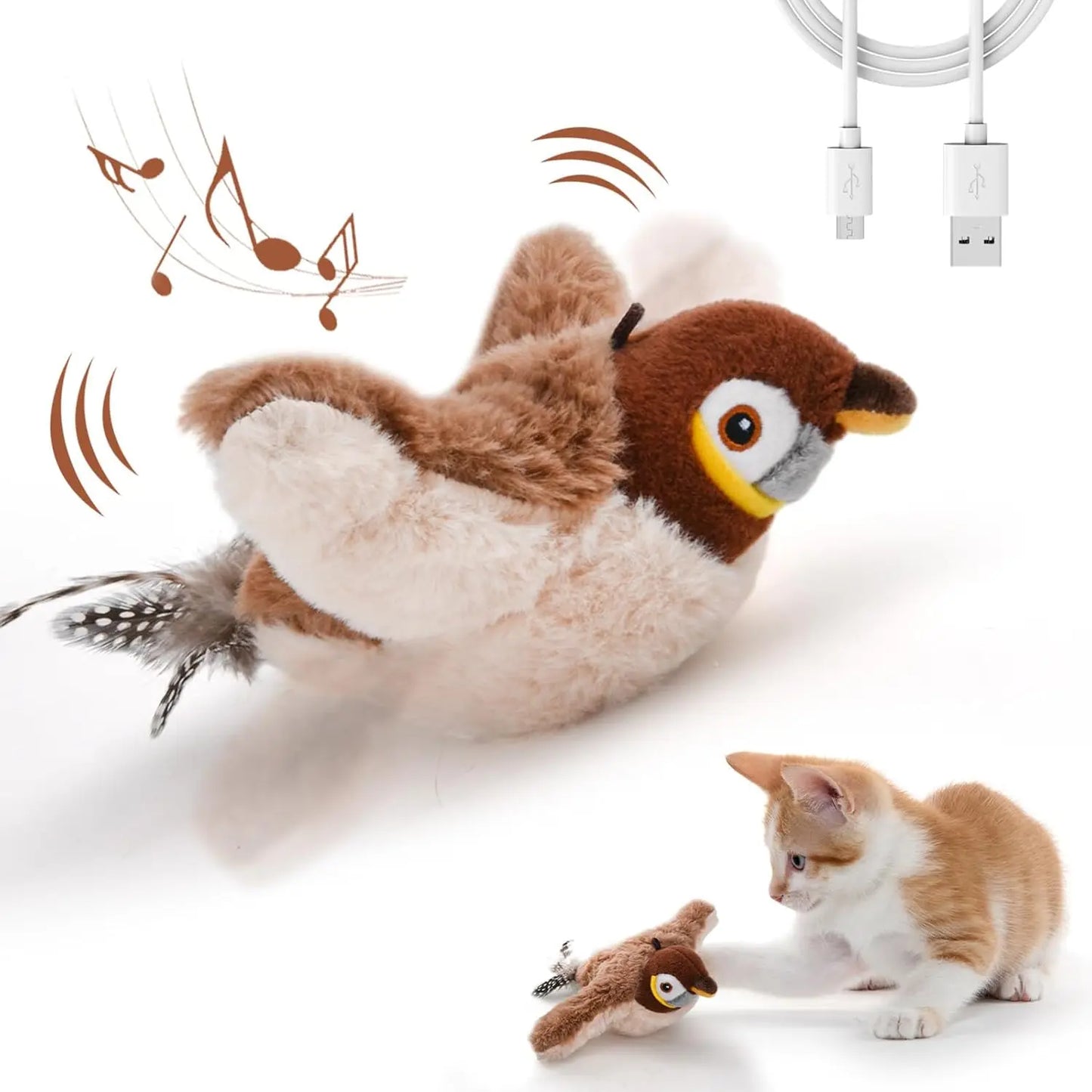 Rechargeable cat toy with catnip plush for indoor cats.