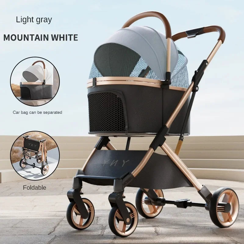 Lightweight and manoeuvrable pet buggy with a focus on comfort