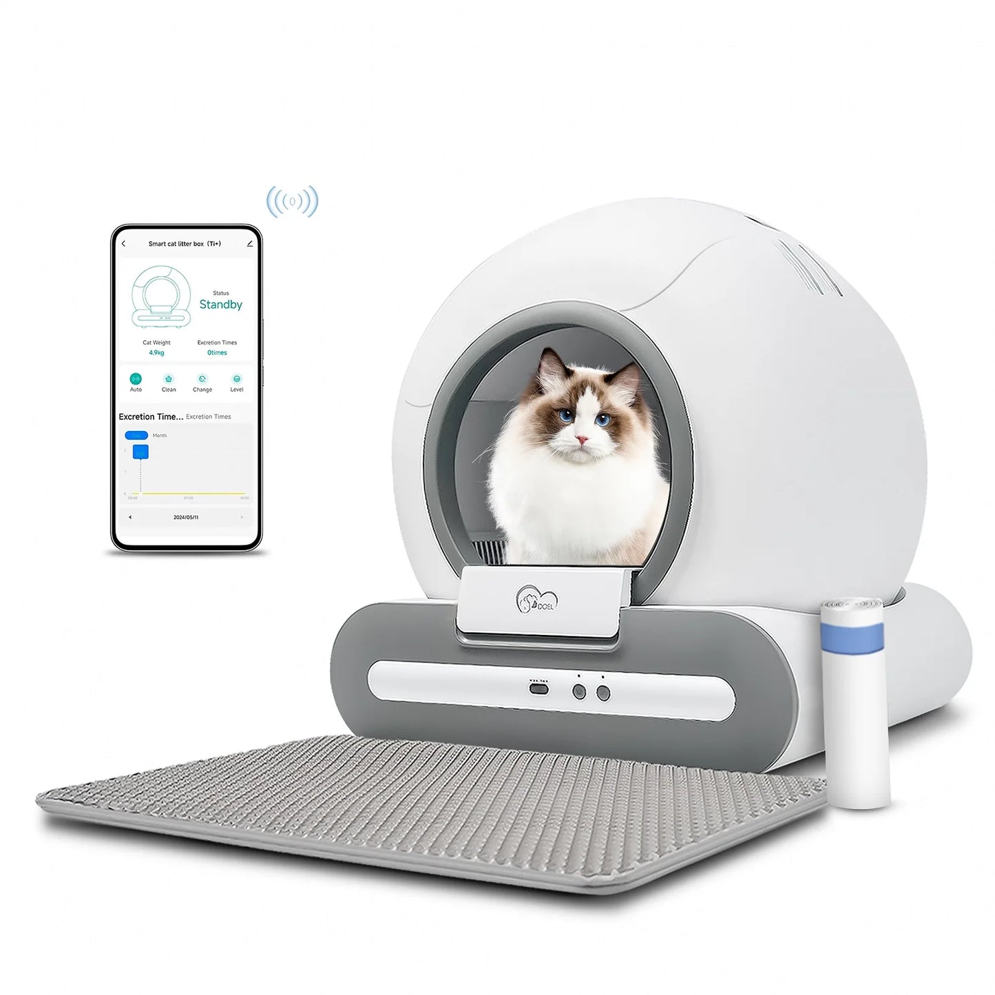 DOEL automatic self-cleaning cat litter box with app control