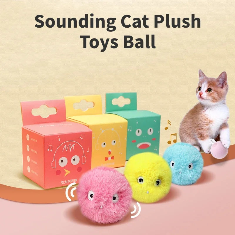 Smart Interactive Cat Toy Ball with Catnip – Squeaky Training Play Ball - Waggley Tails