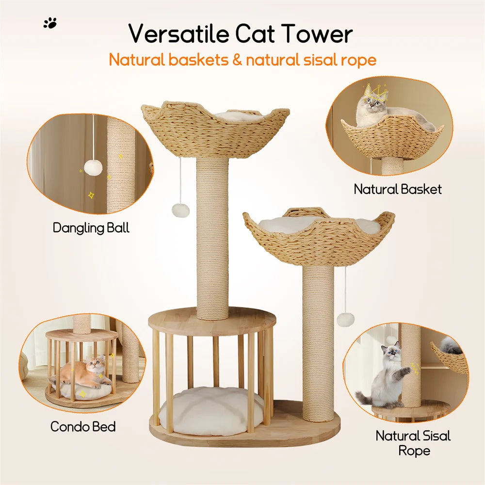 Plush padded cat tree for ultimate comfort UK