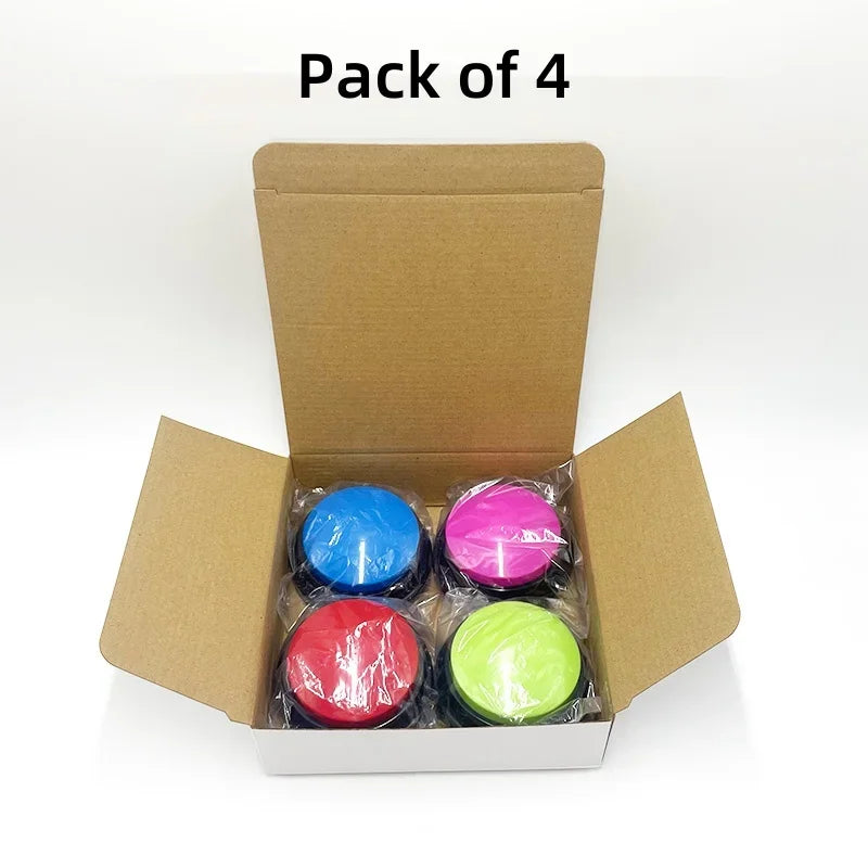 Pack of 4 colorful items in a cardboard box on a white background