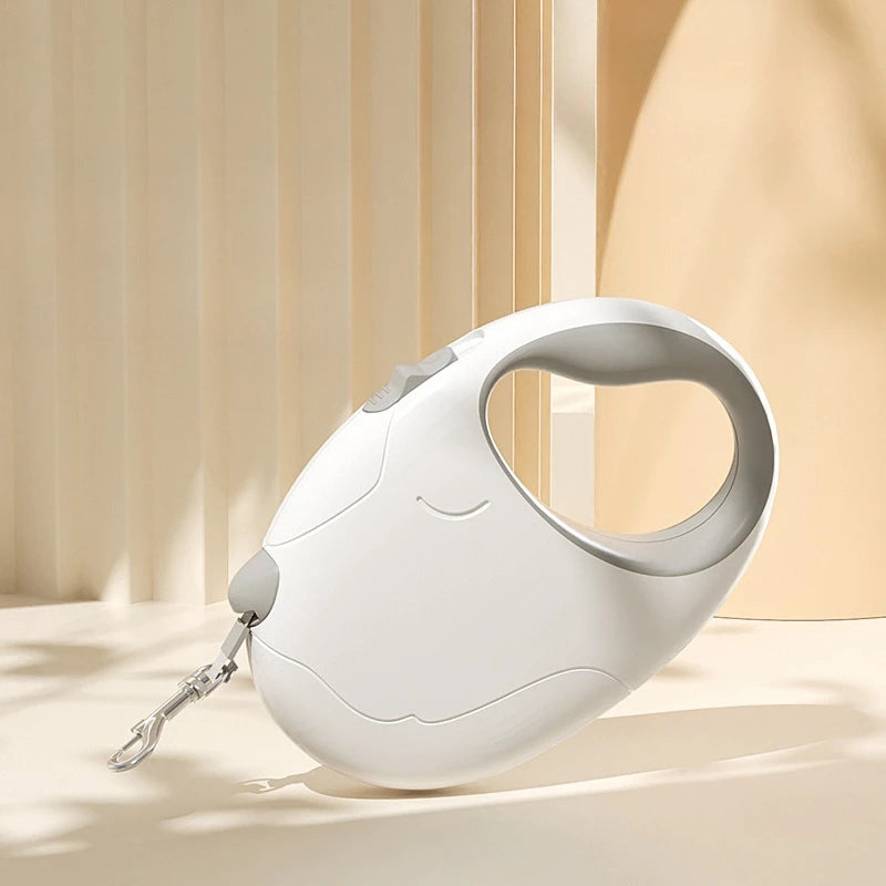 White pet leash holder on a light beige background