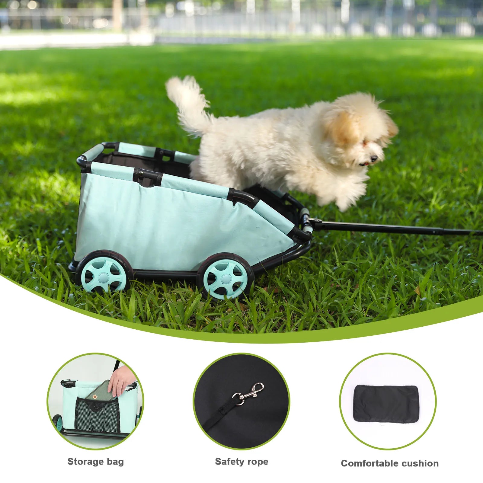Foldable cat and dog carrier on the grass
