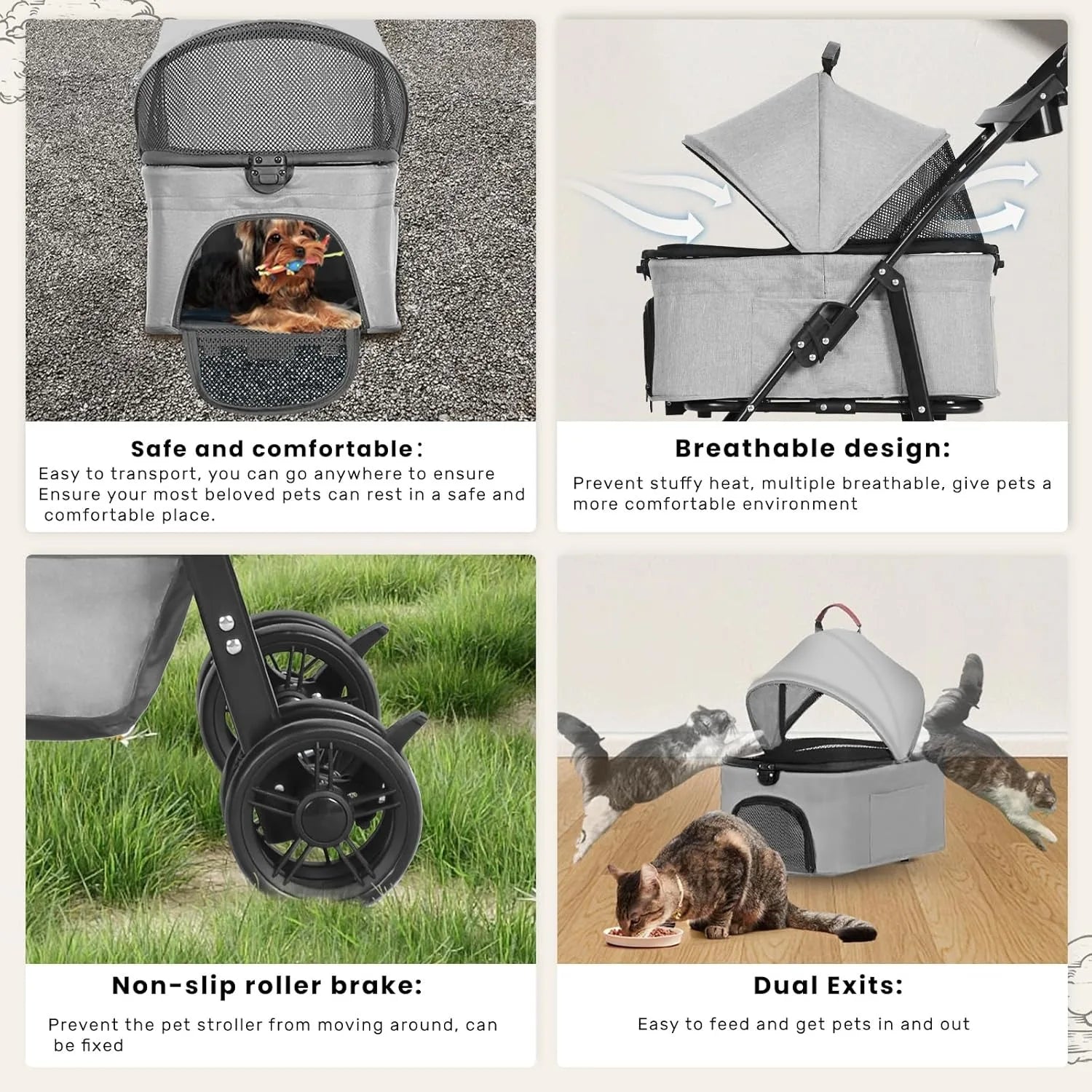 Luxury Large Pet Pram UK: Foldable, Safe & Ventilated for Ultimate Comfort - Waggley Tails