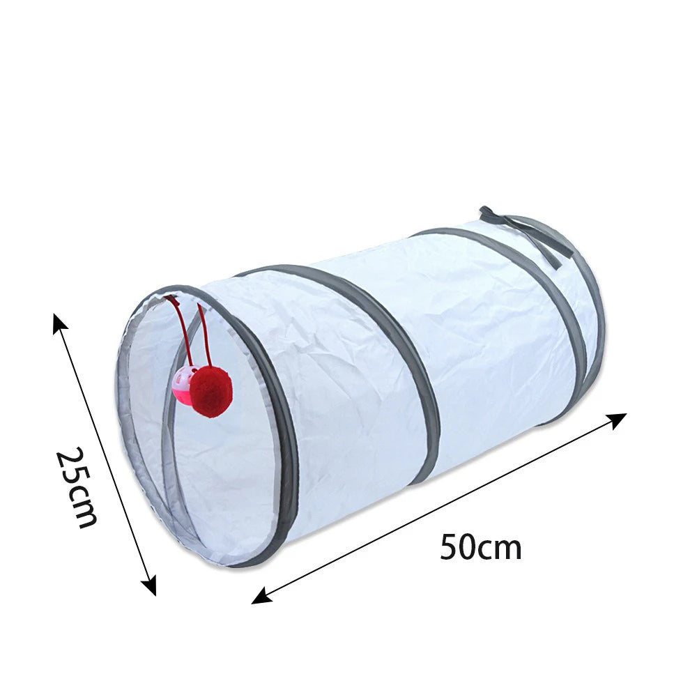 Transparent tube with red ball and measurements on a white background