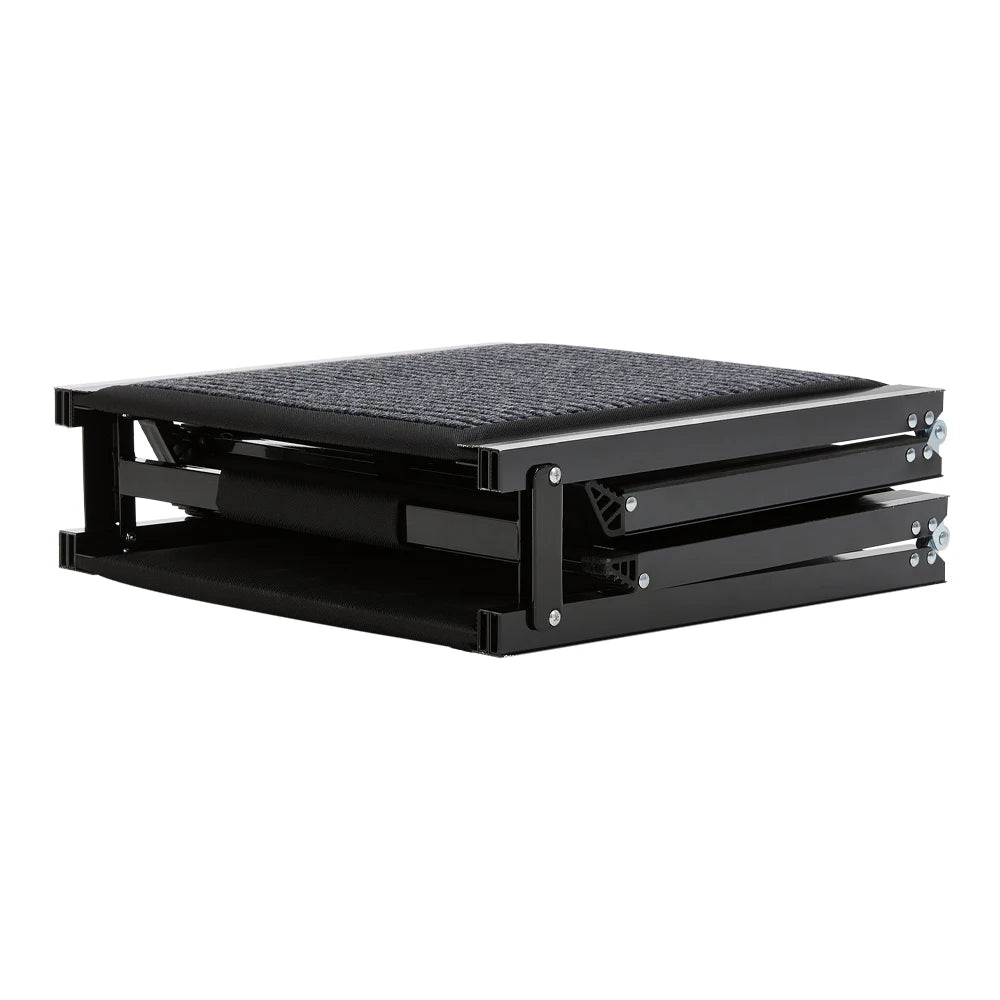 Black adjustable platform on a white background