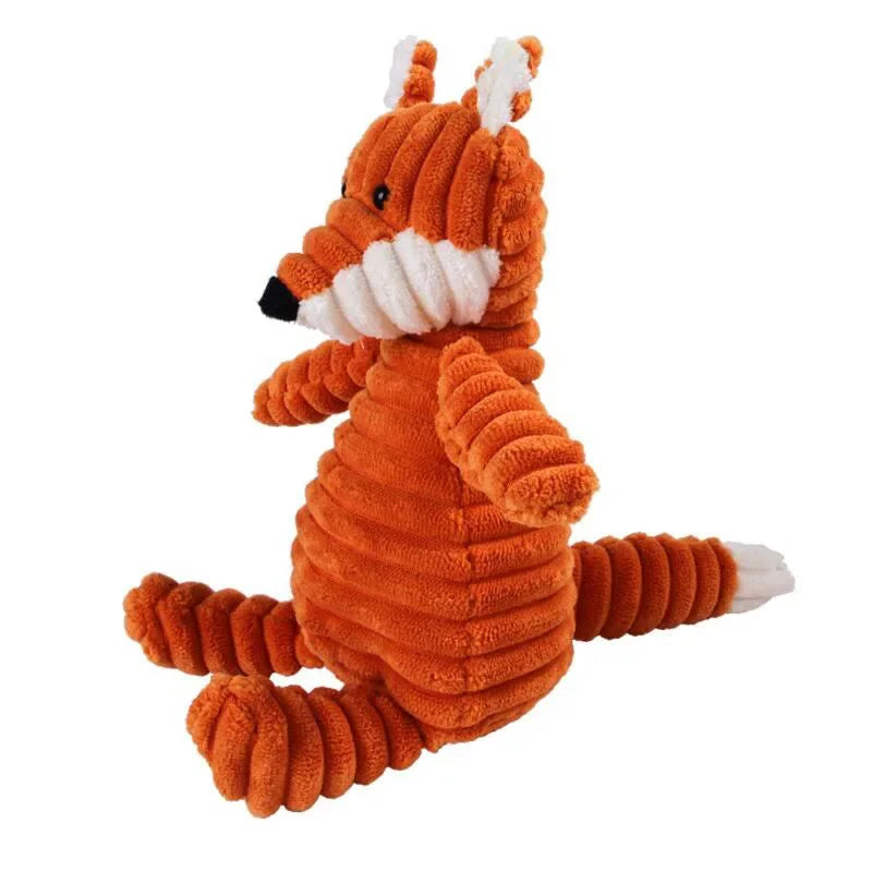 Plush fox toy with a white background