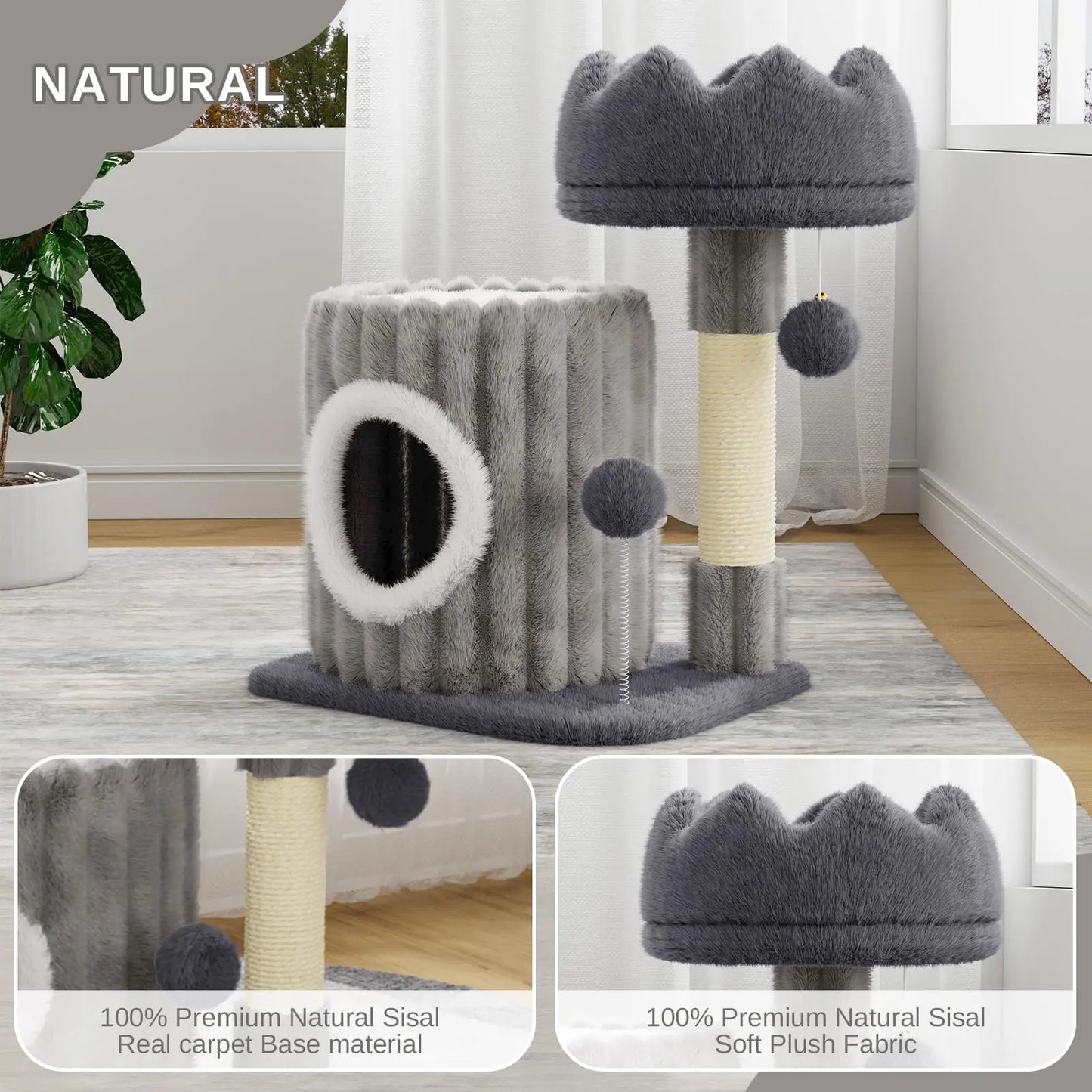 Cat Tree Tower – Scratching Post with Cave, Perch & Toys for Cats