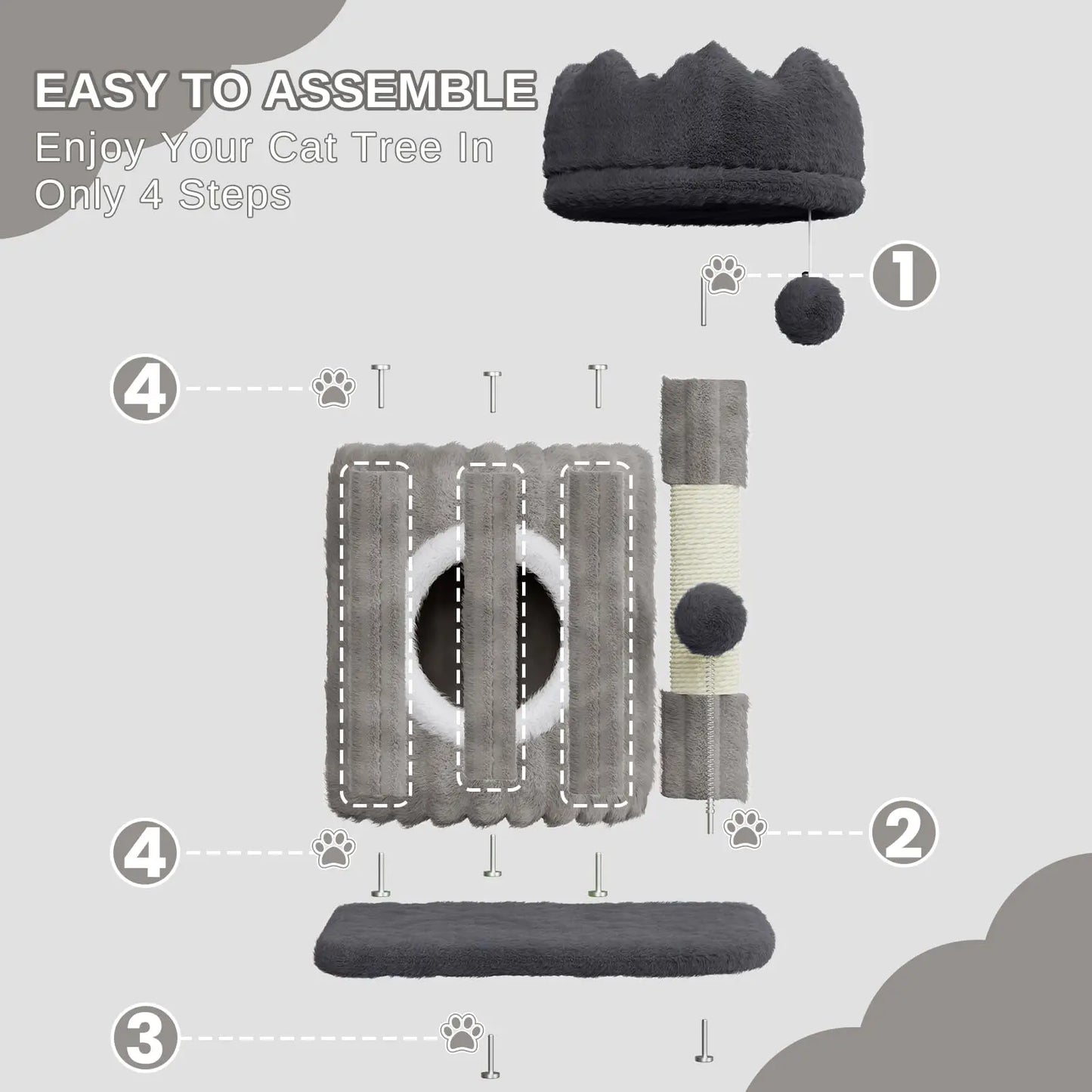 Cat Tree Tower – Scratching Post with Cave, Perch & Toys for Cats