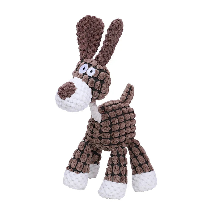 Plush Squeaky Dog Toy – Donkey Shape Durable, Soft & Bite-Resistant - Waggley Tails