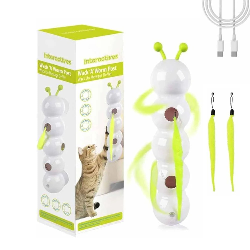 Intelligent Worm Cat Toy – Motion Activated Teaser for Indoor Cats - Waggley Tails