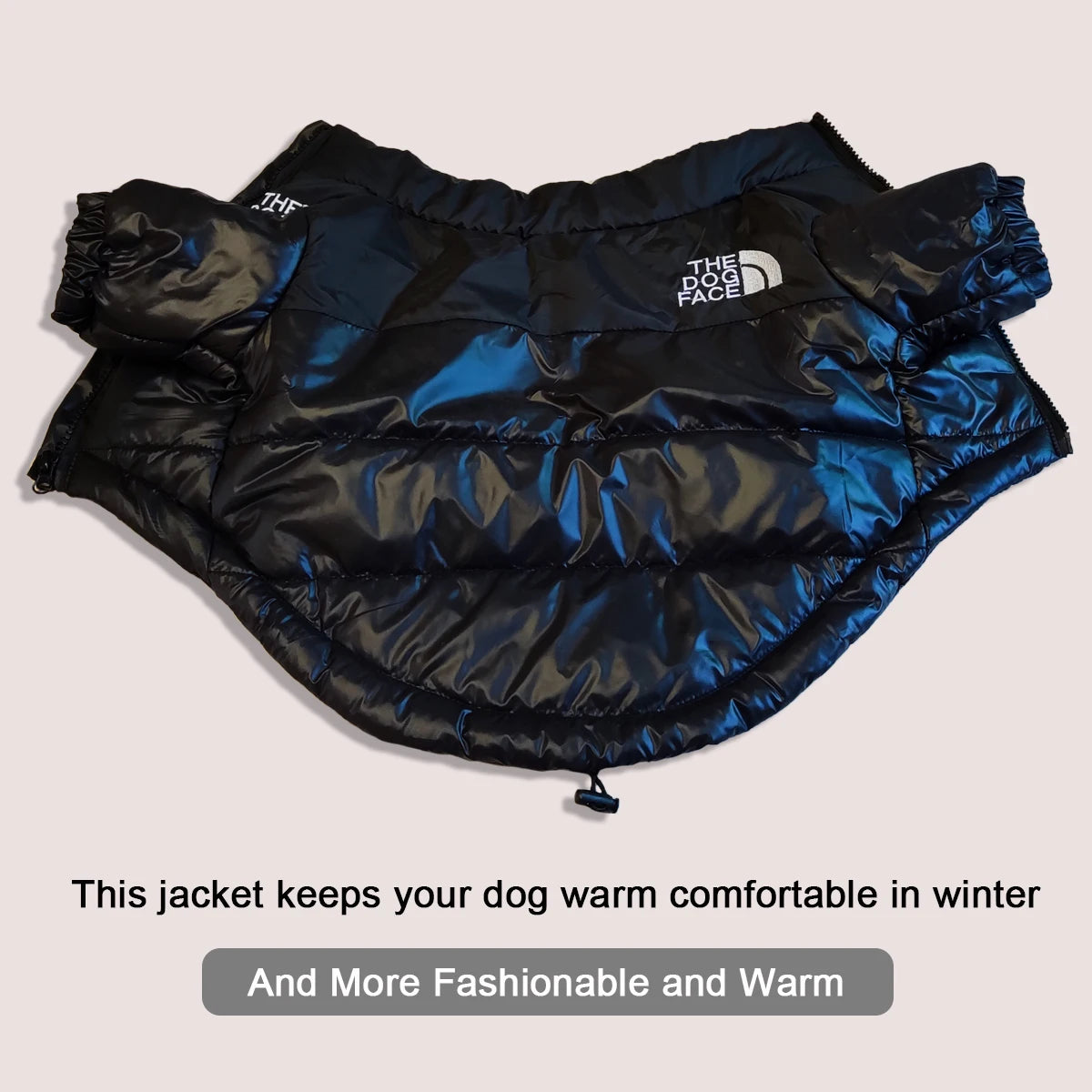 Thickened inner layer of winter pet coat for added warmth.