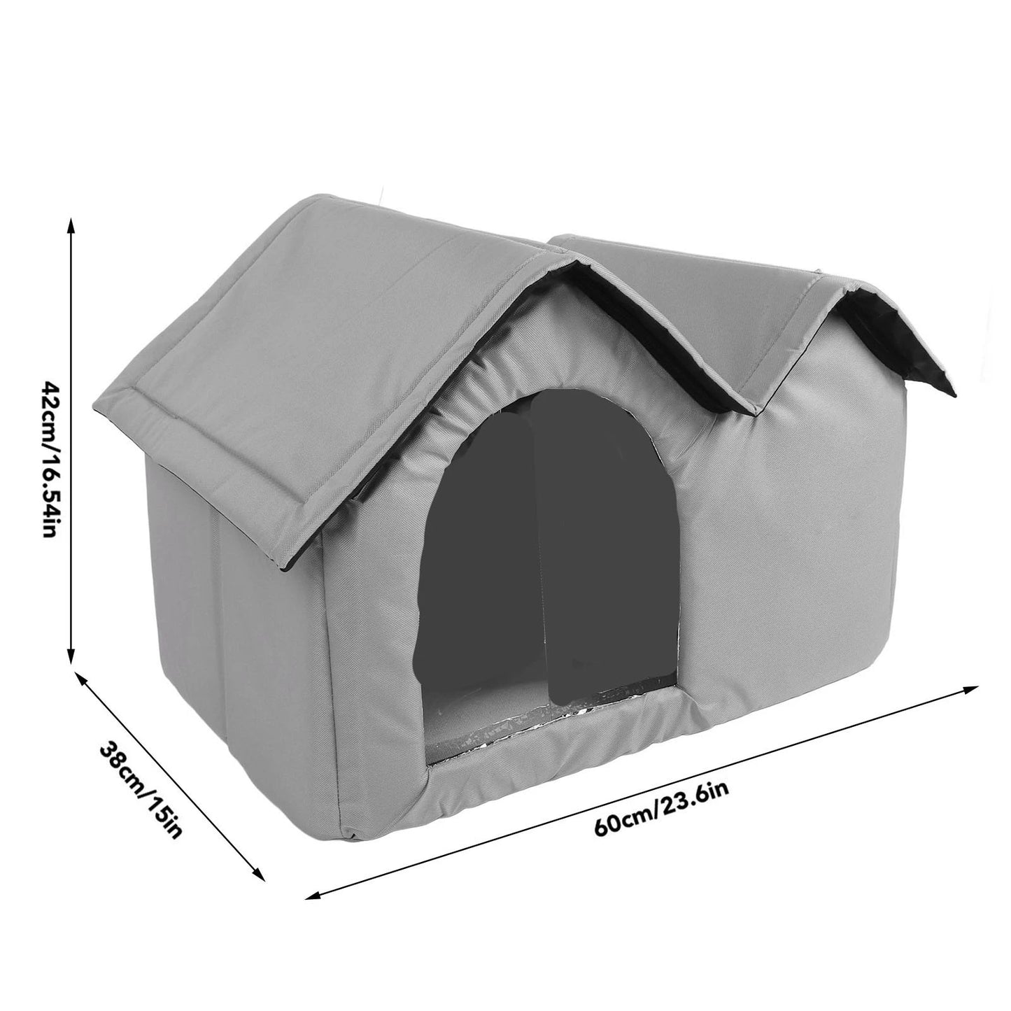 Dog resting inside insulated cooling shelter