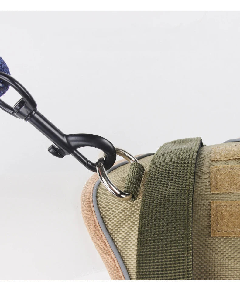 Close-up of the padded interior of the dog harness for comfort.