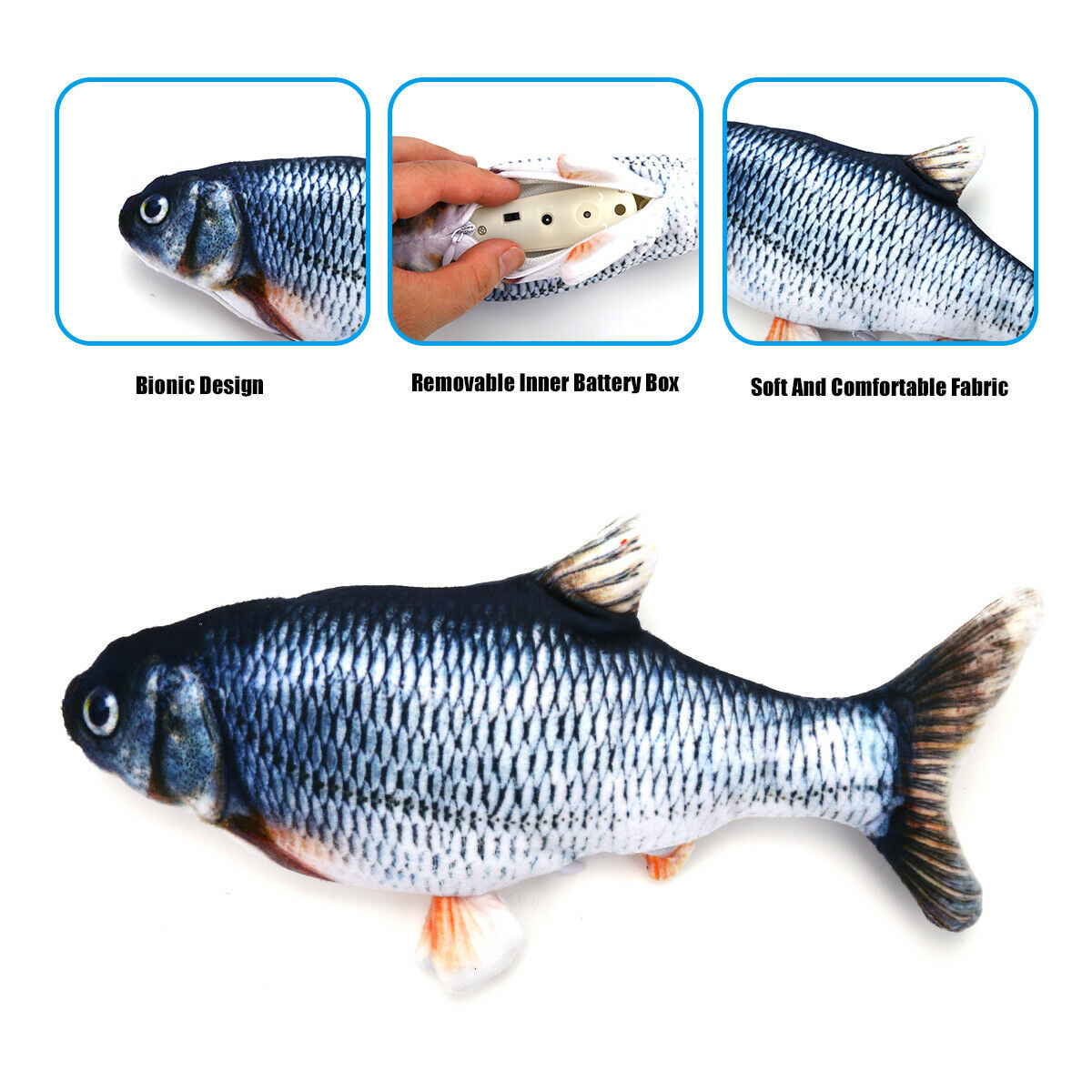 Fish Shape Cat Toy Electric USB Charging - Waggley Tails