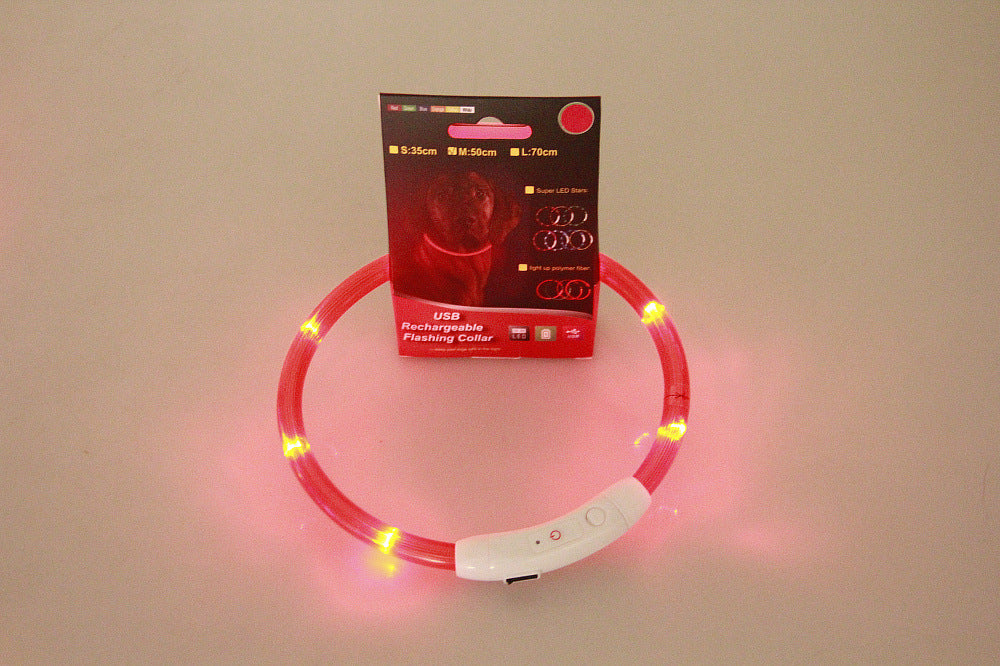 Pet Flashing Collar USB Rechargeable Glowing Necklace Safety Collar Light Up Collars For Night Walking Electric Dog Collar Neon - Waggley Tails