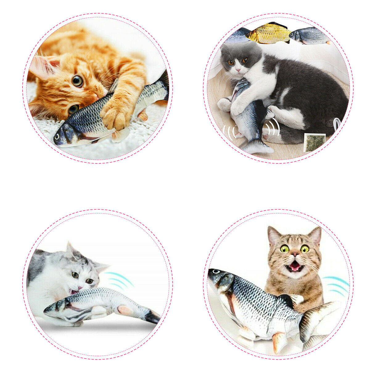 Fish Shape Cat Toy Electric USB Charging - Waggley Tails