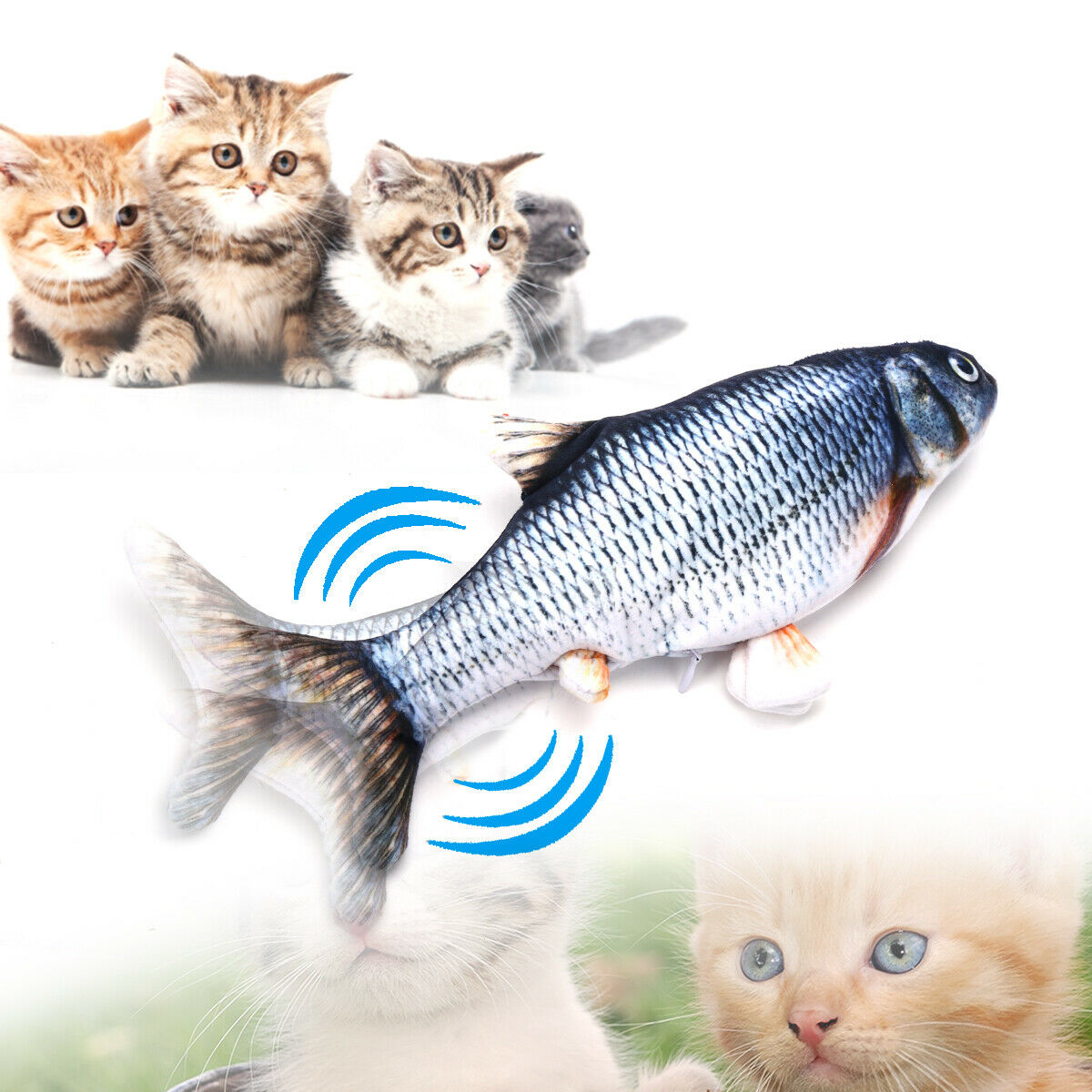 Fish Shape Cat Toy Electric USB Charging - Waggley Tails