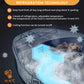 Refrigeration technology graphic with ice cubes and temperature control elements.