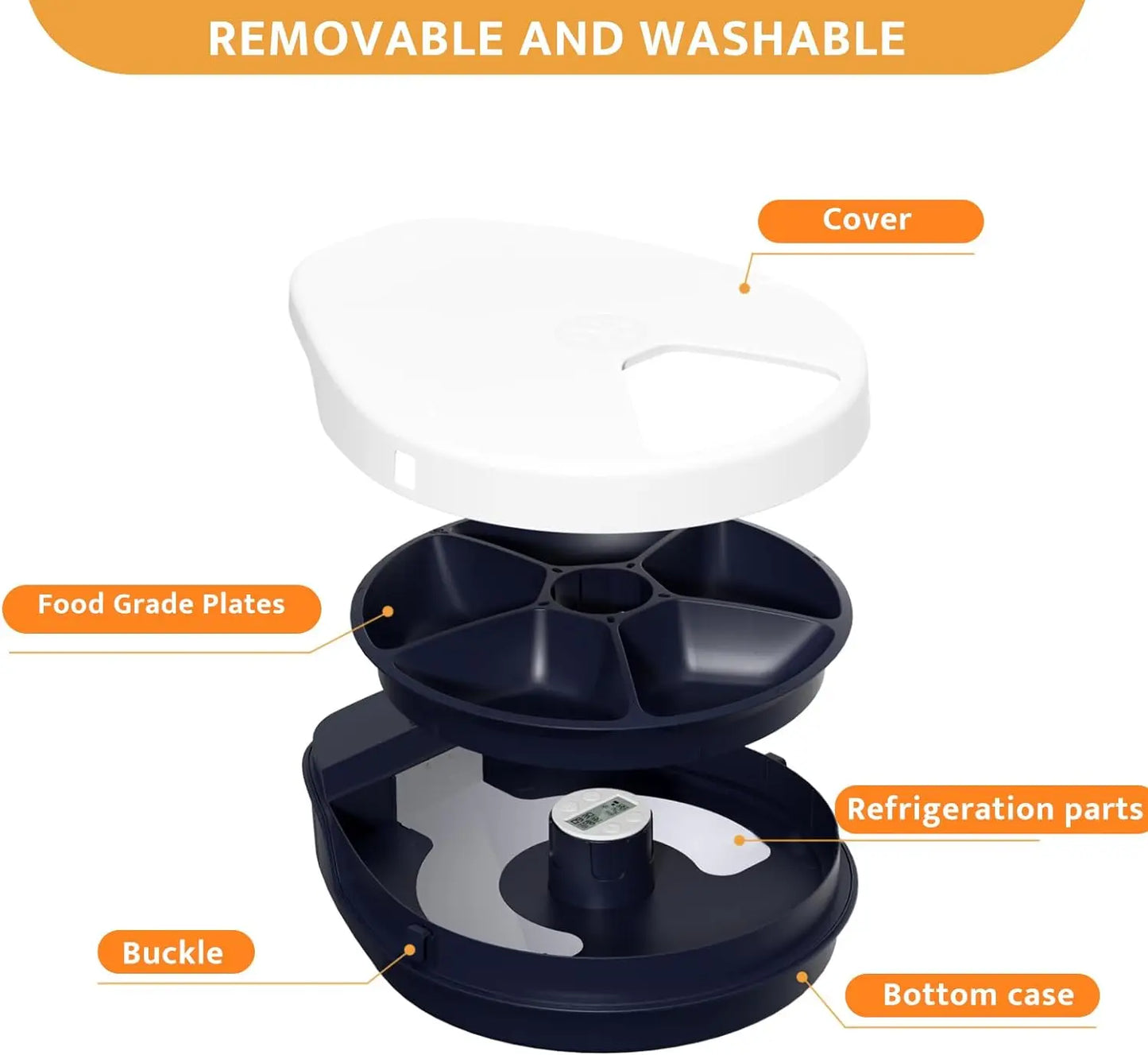 Diagram of a product with labeled parts on a white background