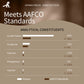 Nutritional label for Hipaws Freeze dried cat food meeting AAFCO standards on a brown background.