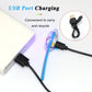 USB cable being plugged into a device with text about USB port charging.