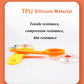 Orange and yellow tool with TPU silicone material text on a white background