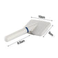 White pet grooming brush with measurements on a white background