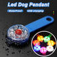 LED dog pendant with USB charging feature on a dark background
