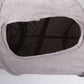 Gray pet bed with a dark interior on a white background