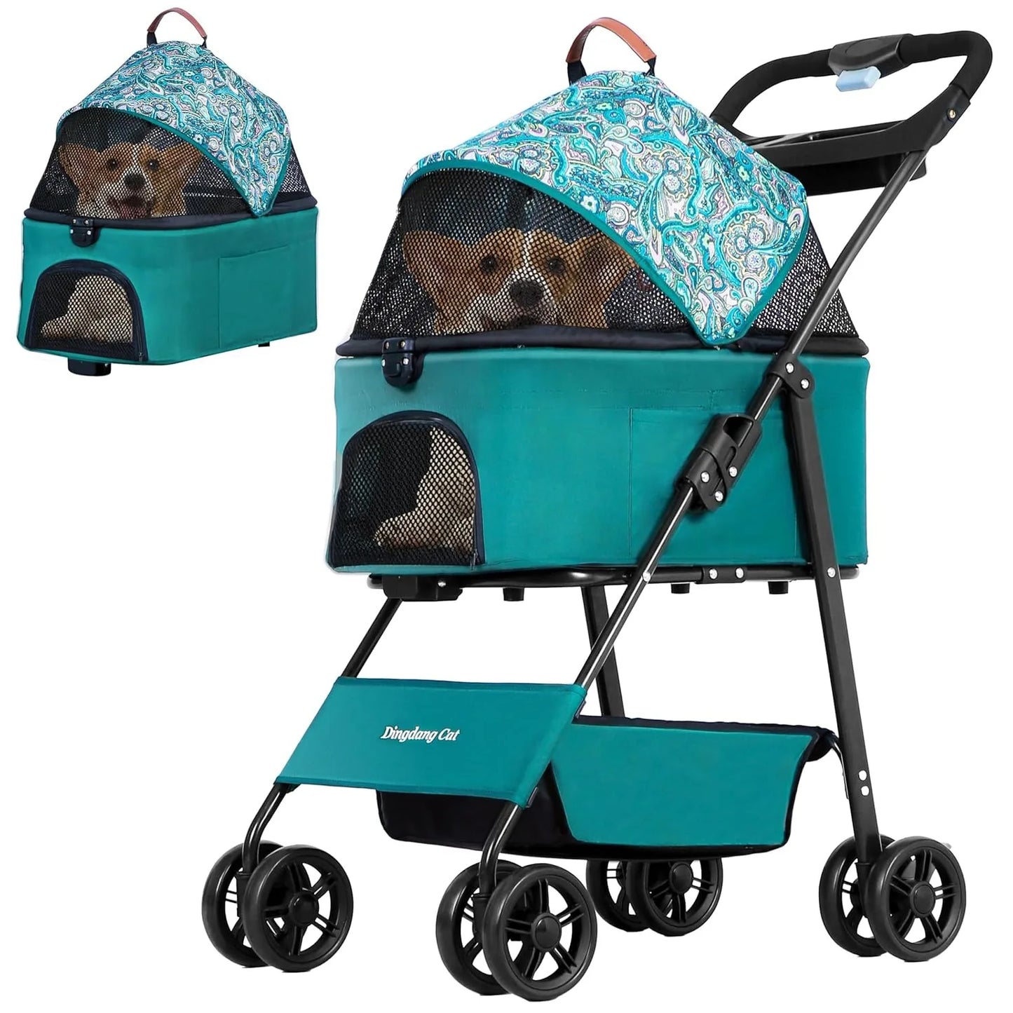 Luxury Large Pet Pram UK: Foldable, Safe & Ventilated for Ultimate Comfort - Waggley Tails