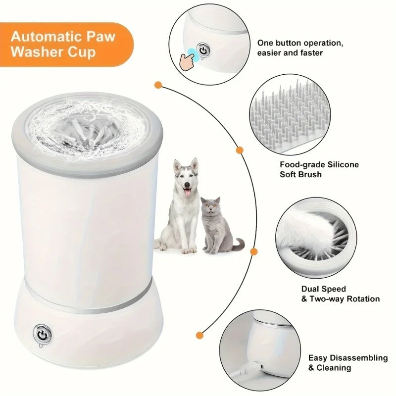 Automatic Cat Dog Paw Cleaner with Electrical Paw Wash Machine - Waggley Tails