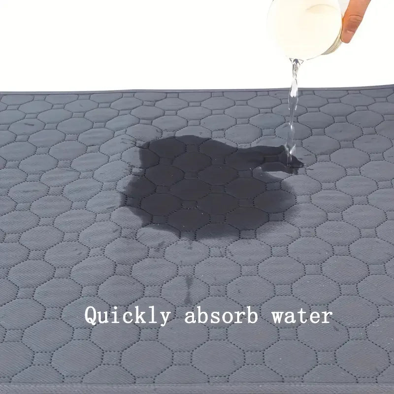 Pet on the training pad, demonstrating its effectiveness during use.