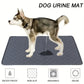 Washable dog diaper mat displayed in a living room, protecting the floor.