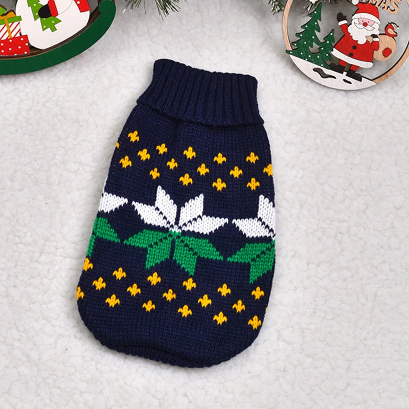 Autumn and Winter wool sweater for small to medium dogs.