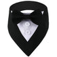 Black dog bandana with white shirt collar and buttons on a white background
