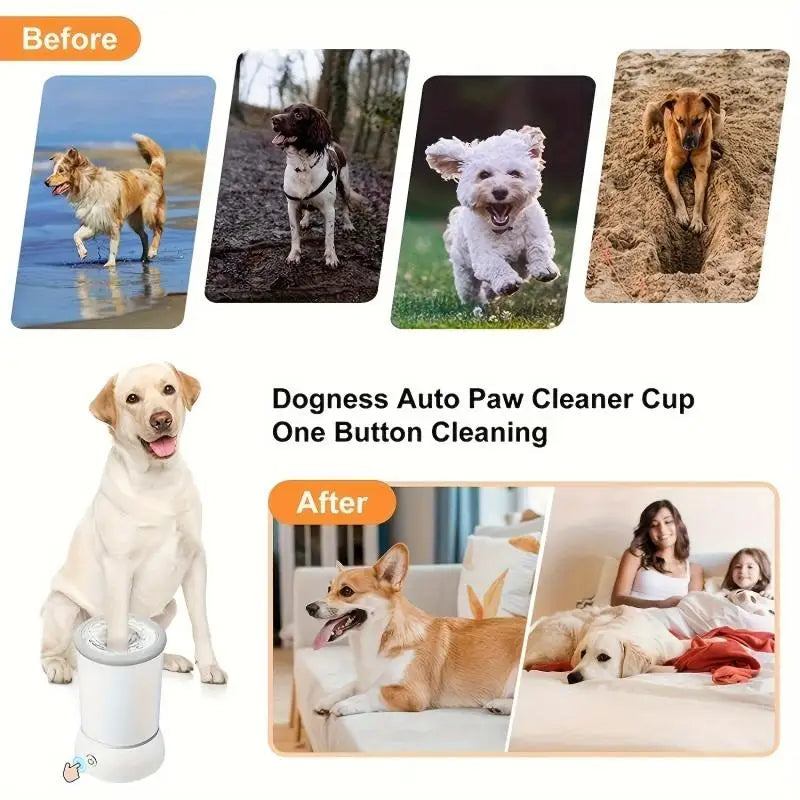 Automatic Cat Dog Paw Cleaner with Electrical Paw Wash Machine - Waggley Tails