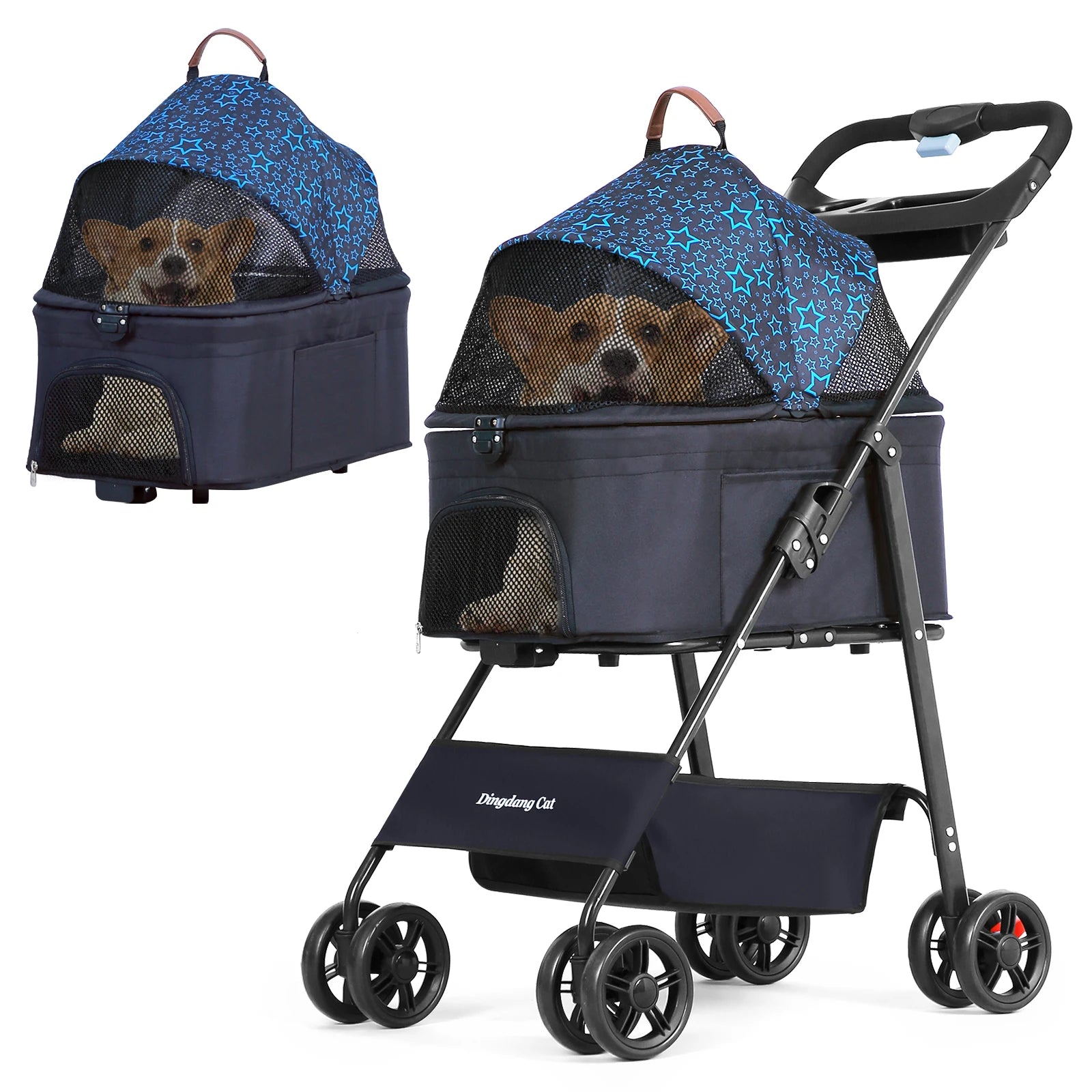Luxury Large Pet Pram UK: Foldable, Safe & Ventilated for Ultimate Comfort - Waggley Tails