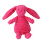 Pink plush bunny toy on a white background