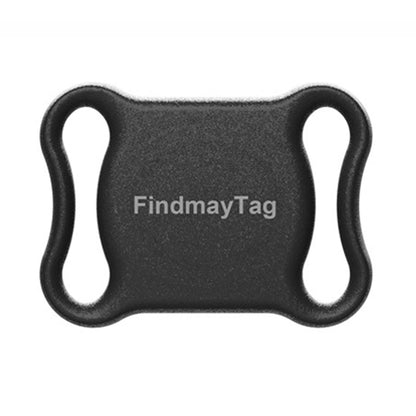 Black plastic tag with 'FindmayTag' branding on a white background