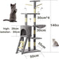 Grey cat activity centre with 4 toy mice