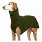 Great Dane in a solid-pattern jumper sweater for cold weather.