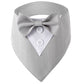Gray bandana with a bow tie and button details on a white background