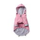 Pink raincoat with striped interior on a white background